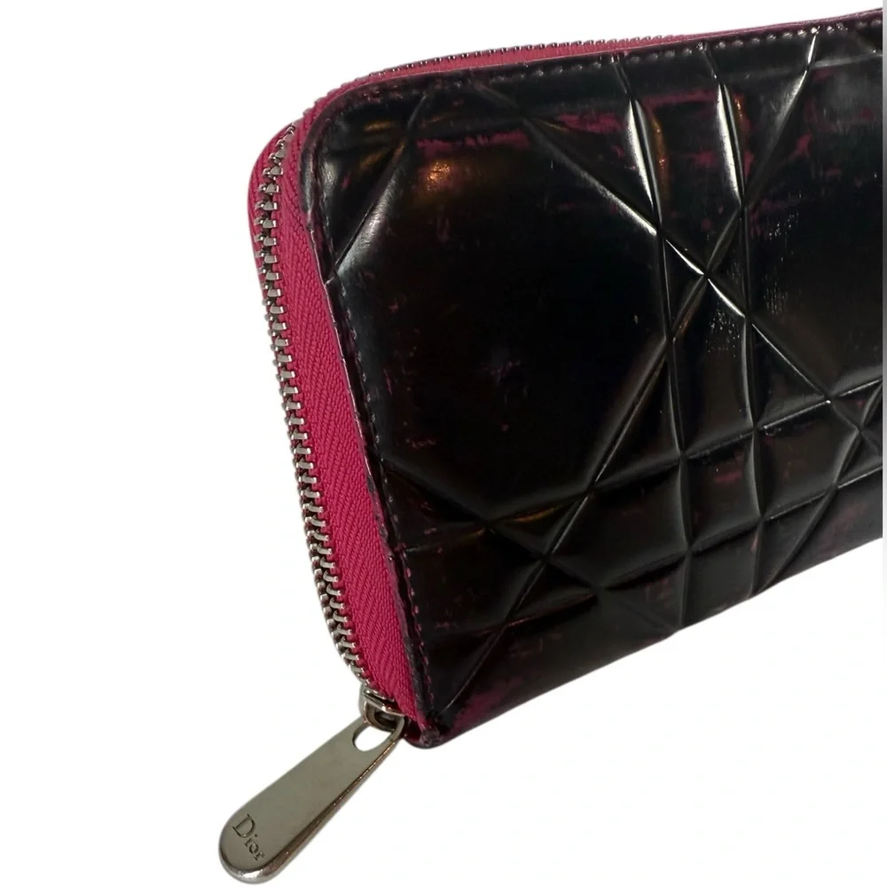 Dior Pink and Black Quilted Wallet